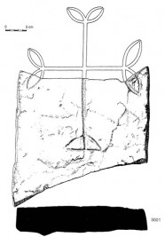 Drawing of a cross-slab found at Skaill
