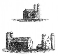 Drawings of the twin-towered kirk, drawn by George Low in 1774, by kind permission of Orkney Library and Archive